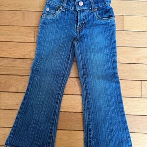 Levi's Blue Denim 517 Slim Flare Jeans with Pink Waistband